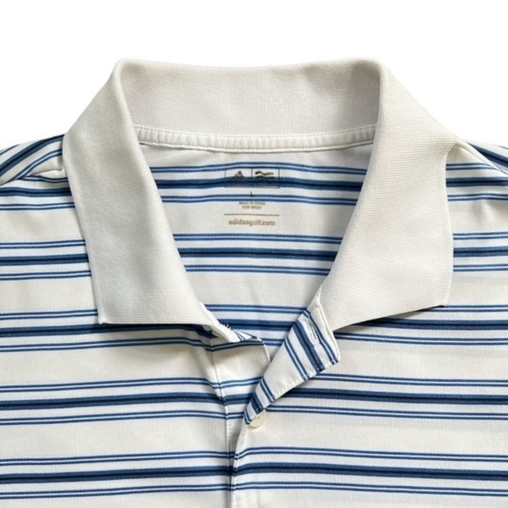 Adidas Men’s Striped Polo Shirt Sz. L - Picture 3 of 12